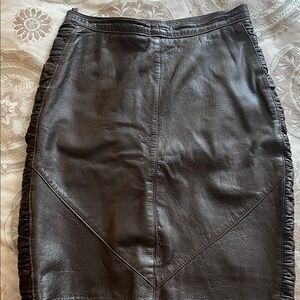Chic Brown Leather Pencil Skirt